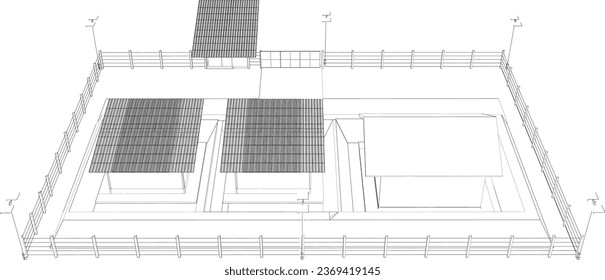 3D illustration of building project