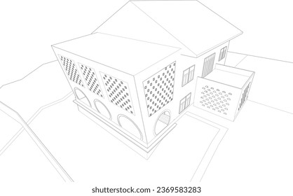 3D-Illustration des Bauprojekts