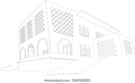 3D illustration of building project
