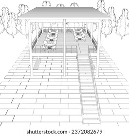3D illustration of building project