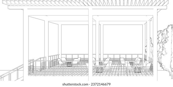 3D illustration of building project