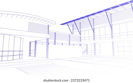3D illustration of building project