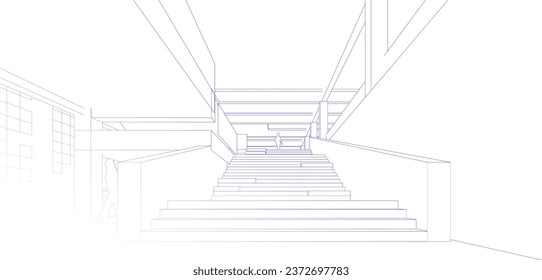 3D illustration of building project