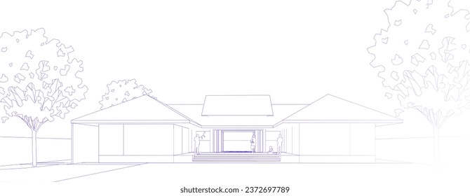 3D illustration of building project