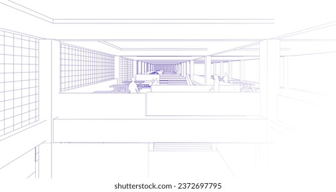 3D illustration of building project