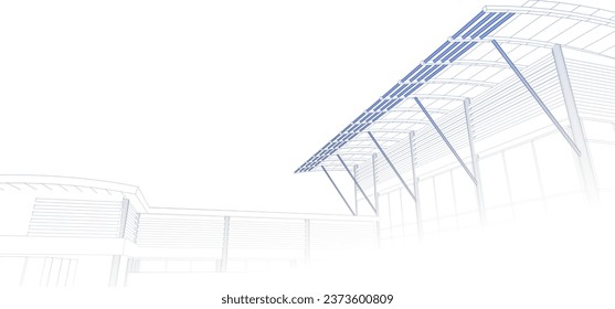 3D illustration of building project