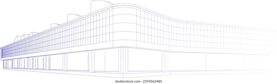 3D illustration of building project