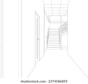 3D illustration of building project