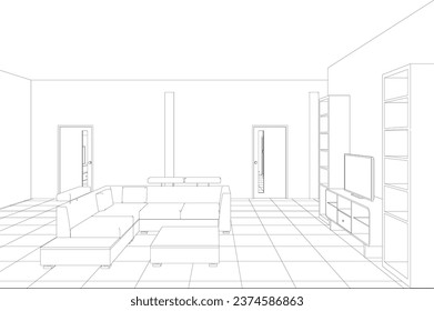 3D-Illustration des Bauprojekts