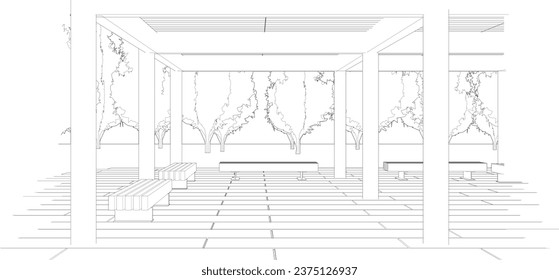 3D illustration of building project
