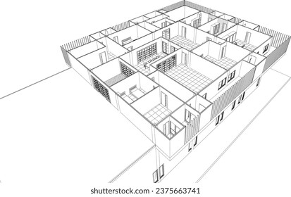 3D-Illustration des Bauprojekts