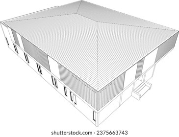 3D illustration of building project