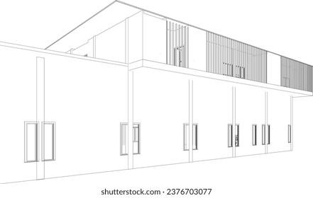 3D illustration of building project