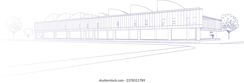 3D illustration of building project