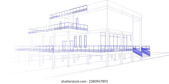 3D-Illustration des Bauprojekts
