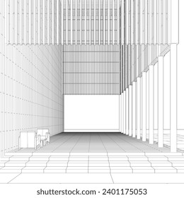 3D illustration of building project