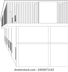 3D illustration of building project