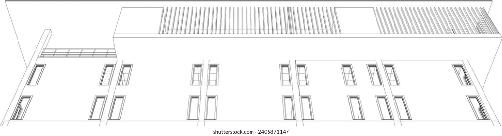 3D illustration of building project