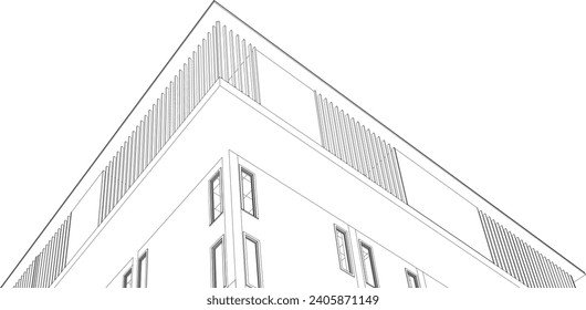 3D illustration of building project