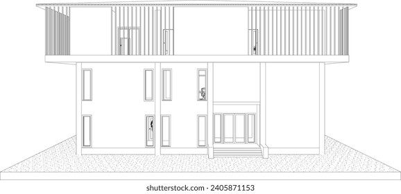 3D illustration of building project