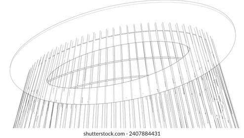 3D illustration of building project