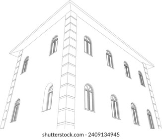 3D illustration of building project