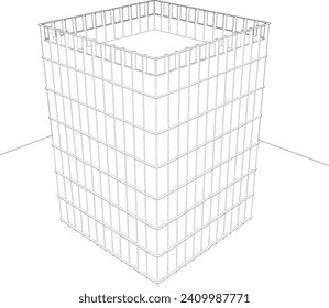 3D illustration of building project