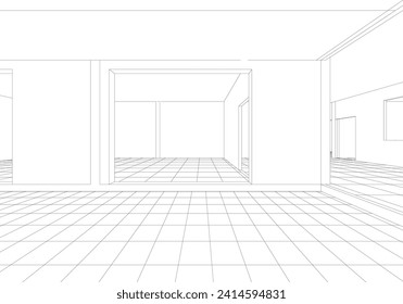 3D illustration of building project