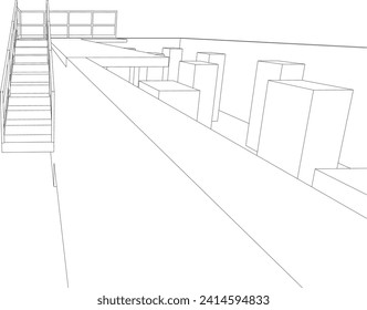 3D illustration of building project