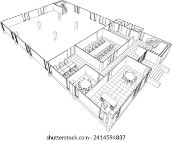 3D illustration of building project