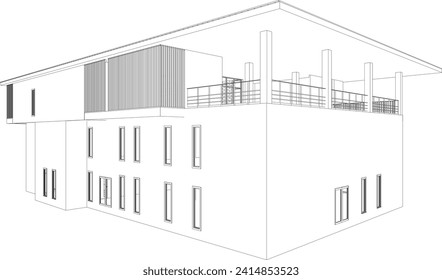 3D-Illustration des Bauprojekts