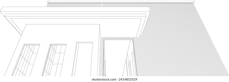 3D illustration of building project