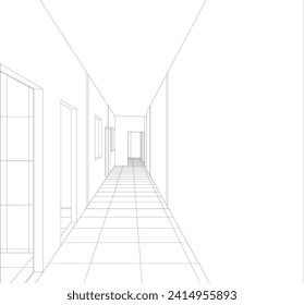 3D illustration of building project