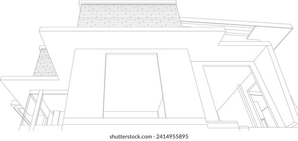3D illustration of building project