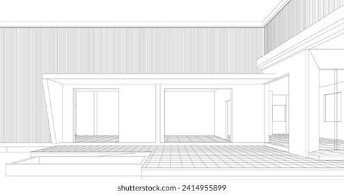 3D illustration of building project