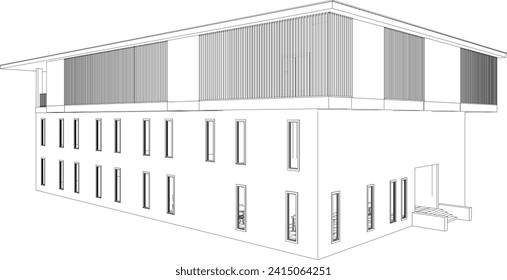 3D illustration of building project