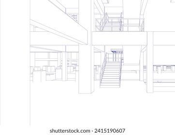 3D-Illustration des Bauprojekts
