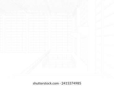 3D illustration of building project