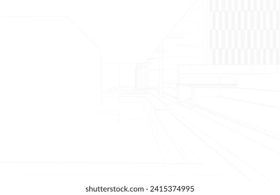 3D illustration of building project