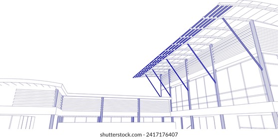 3D illustration of building project