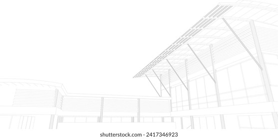 3D illustration of building project