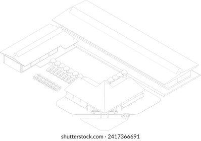 3D illustration of building project