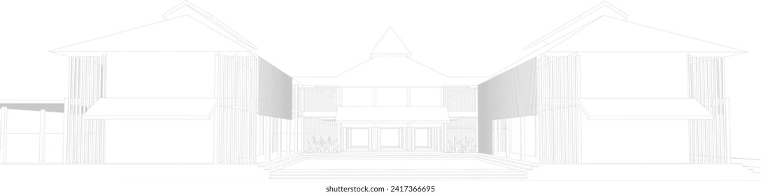 3D illustration of building project
