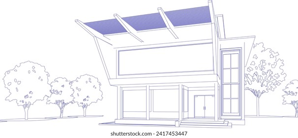 3D illustration of building project
