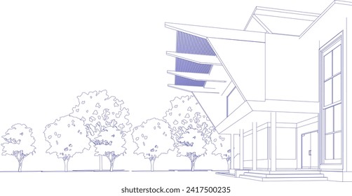 3D illustration of building project