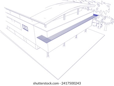 3D-Illustration des Bauprojekts
