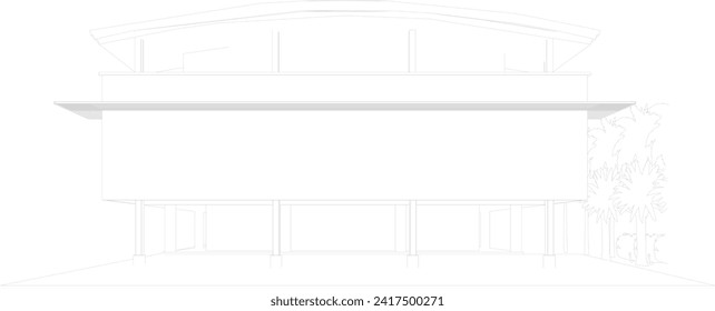 3D illustration of building project