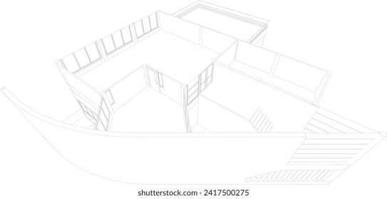 3D illustration of building project