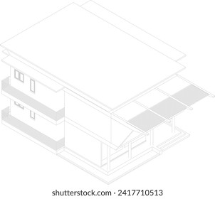 3D illustration of building project