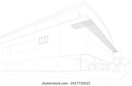 3D illustration of building project
